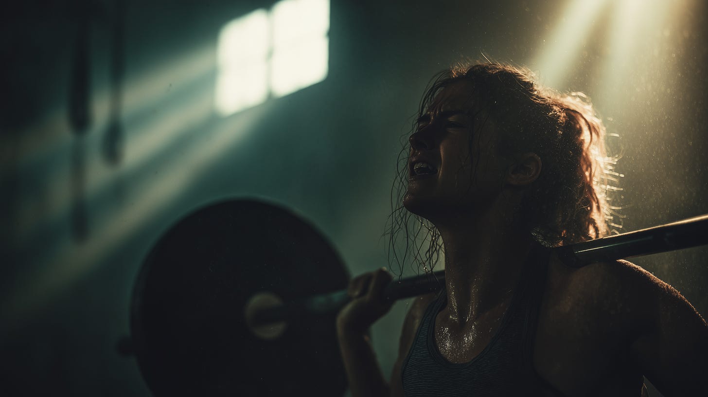 Fit woman strength training in the heat. Fit woman strength training in the heat.