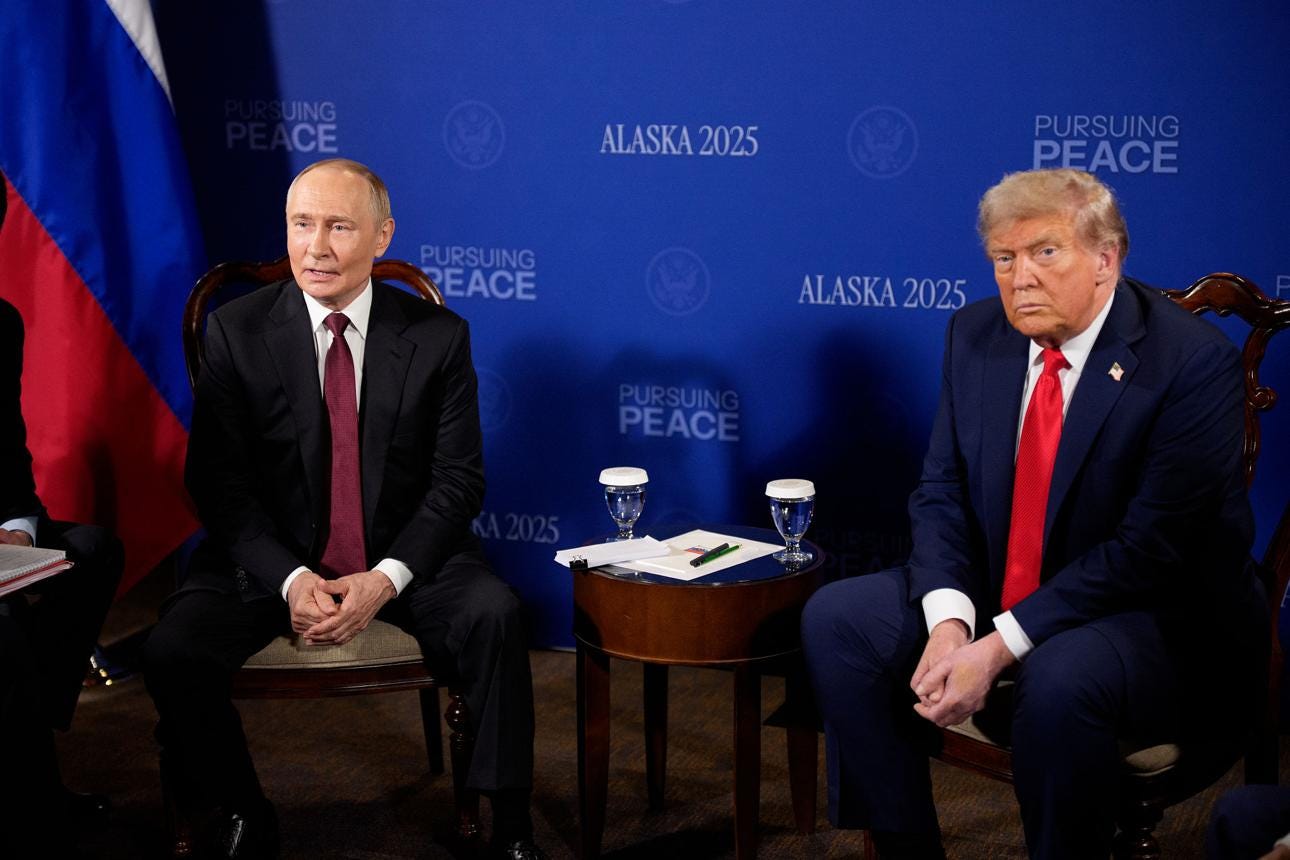 Trump and Putin meeting during their 2025 Alaska summit Trump and Putin meeting during their 2025 Alaska summit