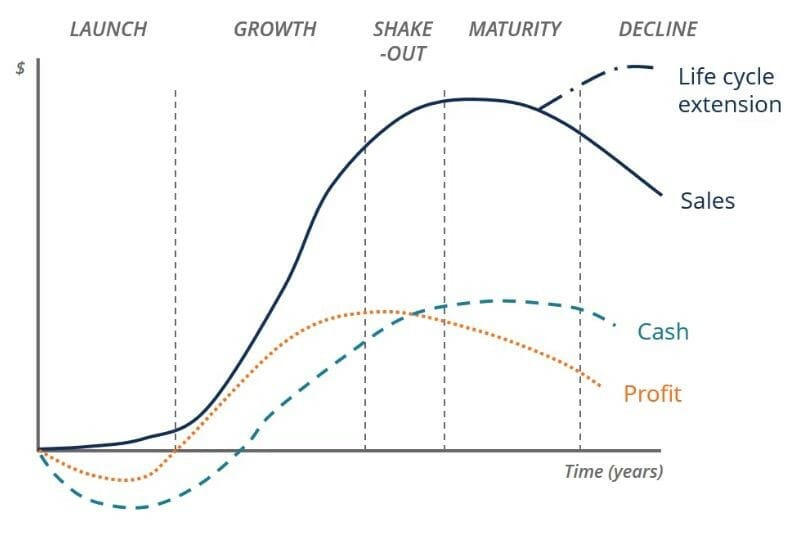 Graph of the Business Life Cycle Stages