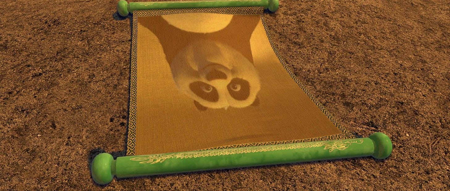 In Kung Fu Panda (2008) Po describes the Dragon Scroll as blank while Tai  Lung exclaims it's nothing indicating their self esteem : r/MovieDetails