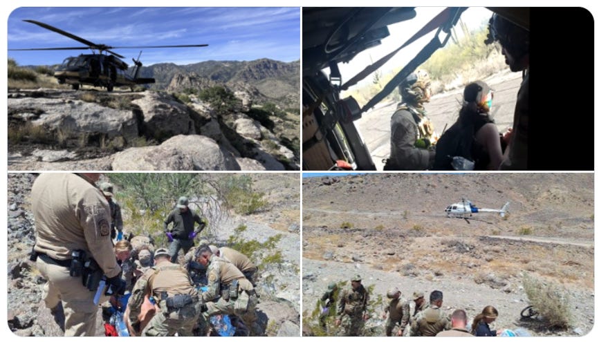 US Customs & Border Protection has been answering rescue calls from remote areas in Arizona in recent days (US Customs & Border Protection photos)