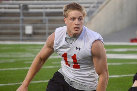 Images from Wisconsin football's first skills position camp on Wednesday, June 3, 2026, inside Camp Randall Stadium