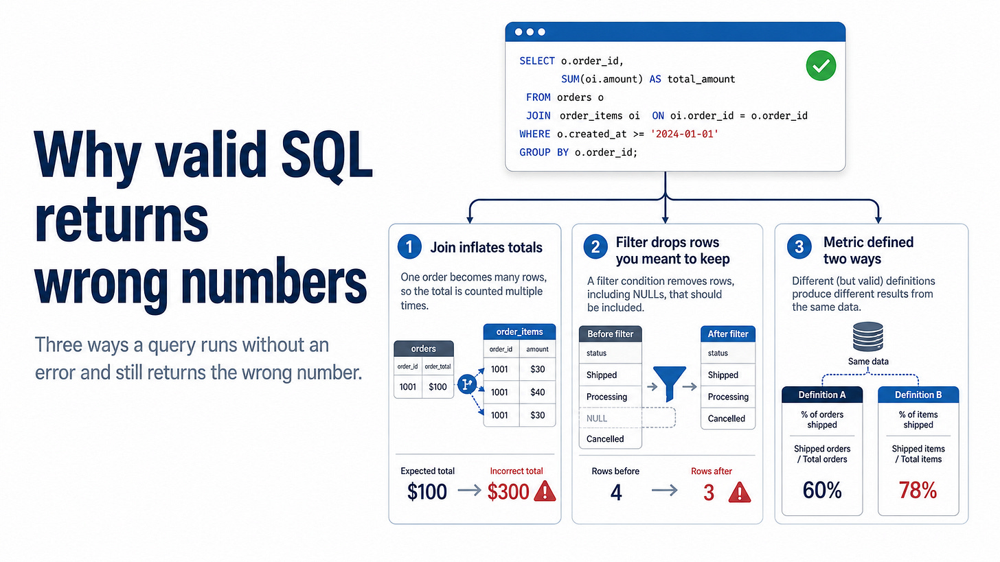 Why Valid SQL Returns Wrong Numbers Why Valid SQL Returns Wrong Numbers