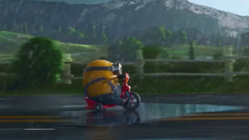 Minion Otto GIF - Minion Otto Tricycle - Discover & Share GIFs | Minion gif, Minions animation, Minion run