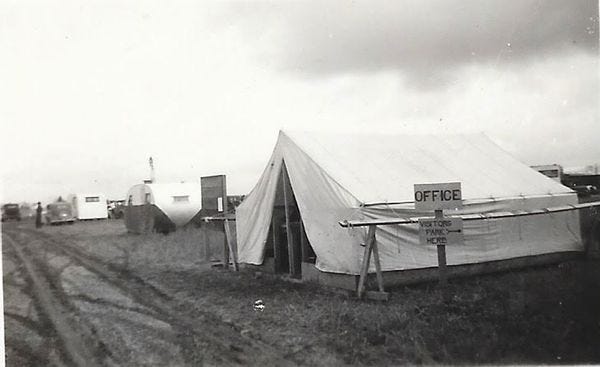 Babb's office tent where she wrote her novel, Whose Names Are Unknown.