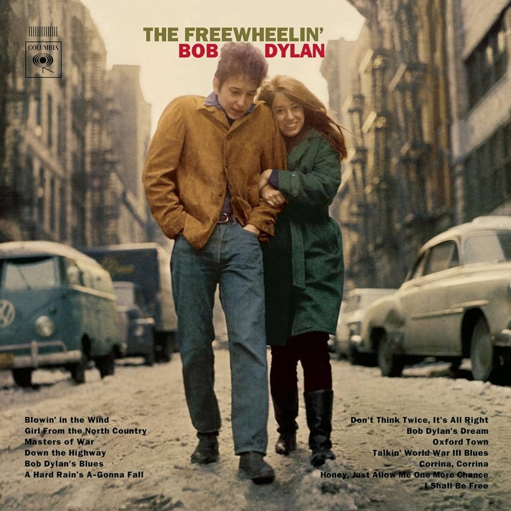 The Freewheelin' Bob Dylan by Bob Dylan album cover 1963. The Freewheelin' Bob Dylan by Bob Dylan album cover 1963.