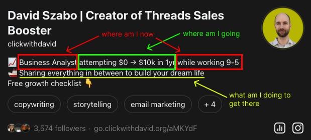 Optimizing a Threads profile bio and pinned posts