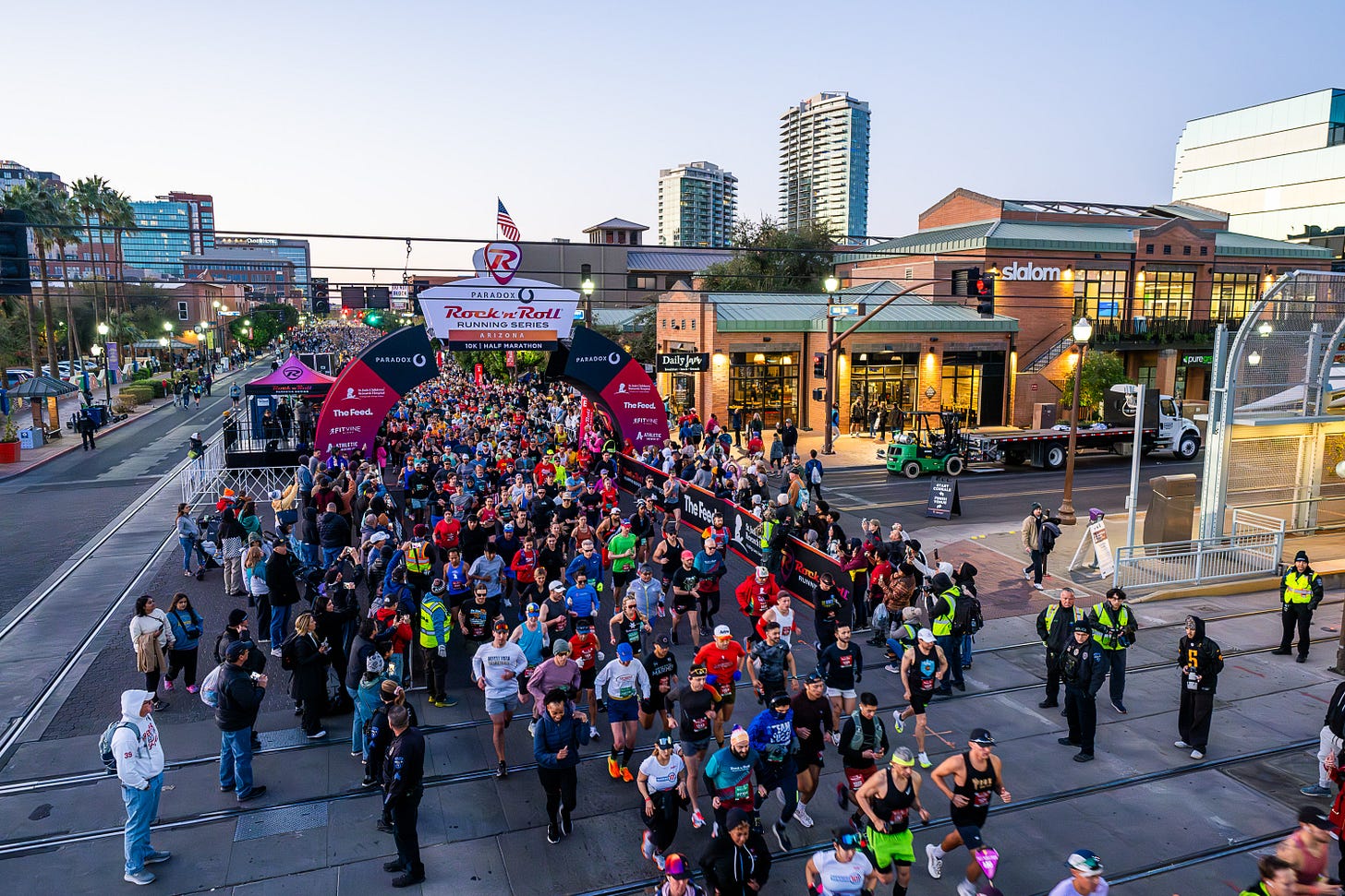 Runners getting going at the 2025 Phoenix Rock ’n’ Roll Half Marathon. Runners getting going at the 2025 Phoenix Rock ’n’ Roll Half Marathon.