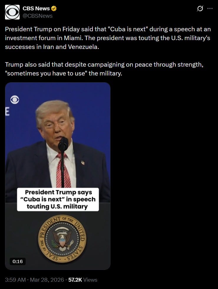 «Куба из некст», says the Orange Man