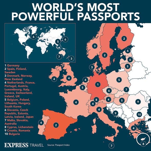 Passport: Most powerful passports in the world show Germany strongest -  where is UK? | Travel News | Travel | Express.co.uk