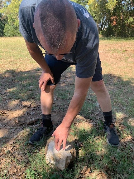 On Saturday, Daniel Babb found a marker missing the tin that identifies who was buried here....