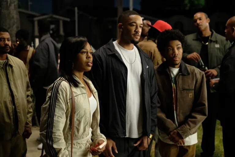 FX's The Drop: A Snowfall Saga -- "Click Pop" -- Season 1, Episode 1 (Airs Tuesday, September 8) -- Pictured: (l-r) Gail Bean as Wanda Bell, Peyton Alex Smith as James Kinsey, Asante Blackk as Lamar Kinsey-- CR: Ray Mickshaw/FX FX's The Drop: A Snowfall Saga -- "Click Pop" -- Season 1, Episode 1 (Airs Tuesday, September 8) -- Pictured: (l-r) Gail Bean as Wanda Bell, Peyton Alex Smith as James Kinsey, Asante Blackk as Lamar Kinsey-- CR: Ray Mickshaw/FX