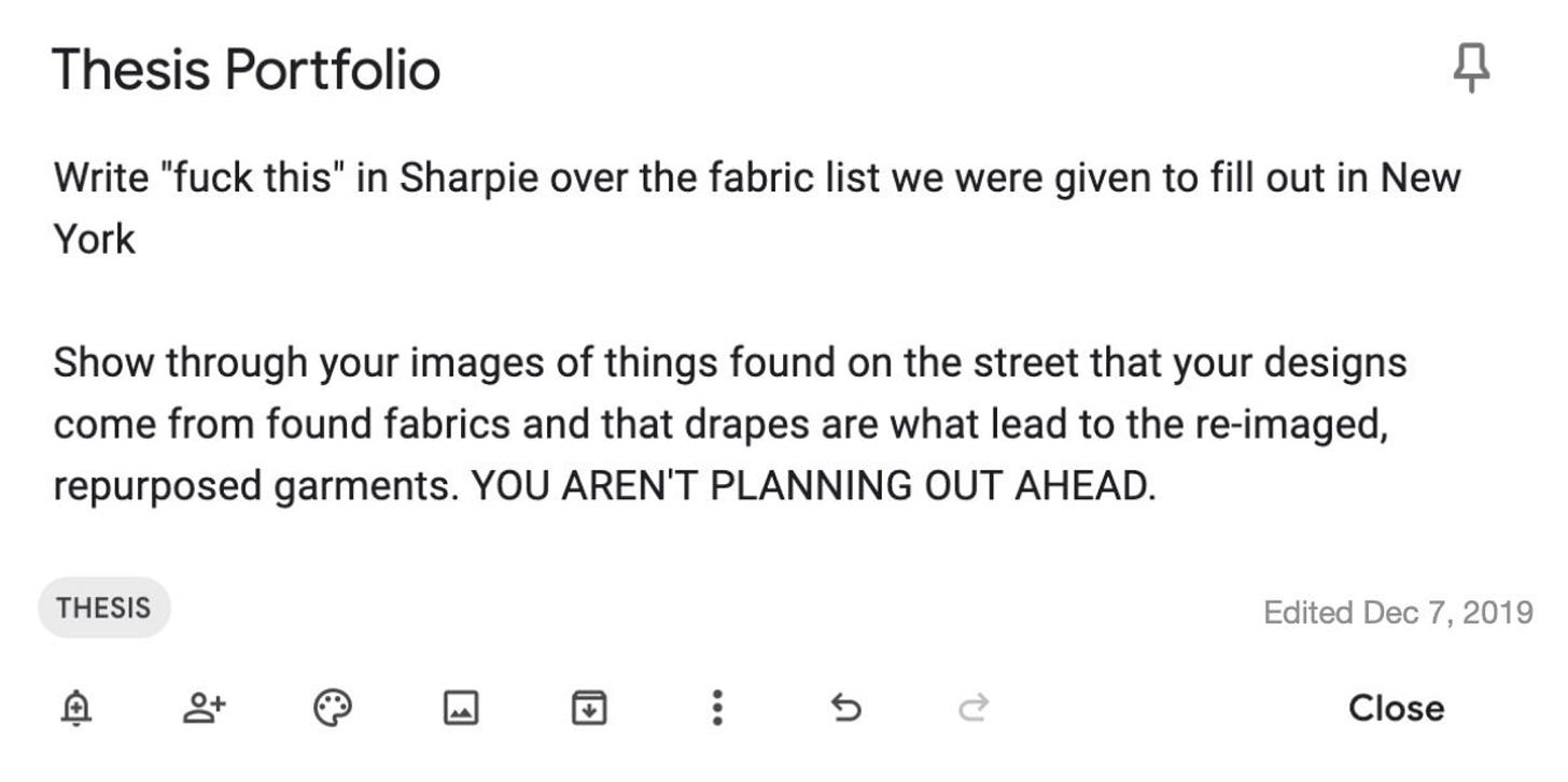 Isabelle Saxton, A note written on my phone, December 7, 2019