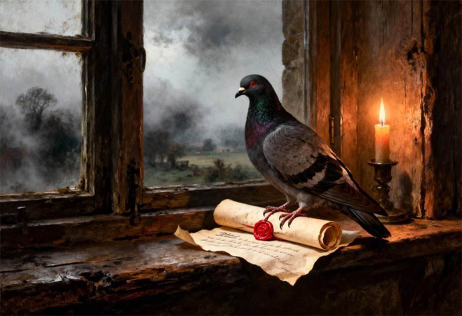 A pigeon sitting on a window sill