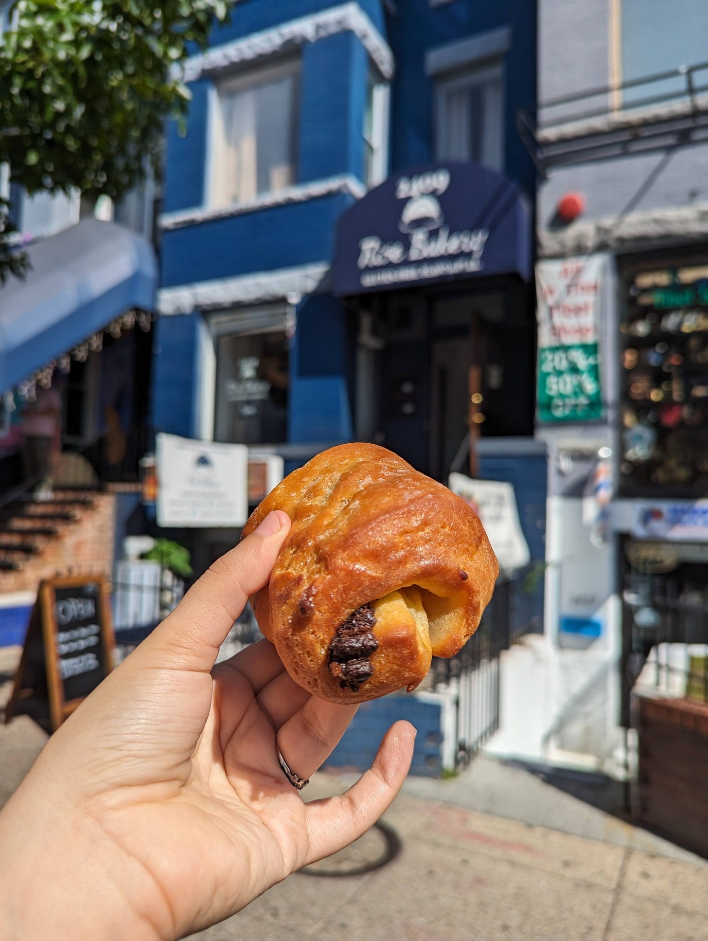 gluten-free croissant outside of rise bakery