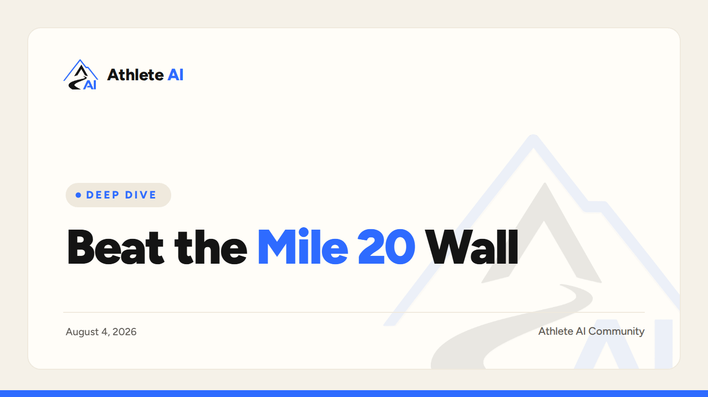 Beat the Mile 20 Wall: Marathon Fueling & Gut Training