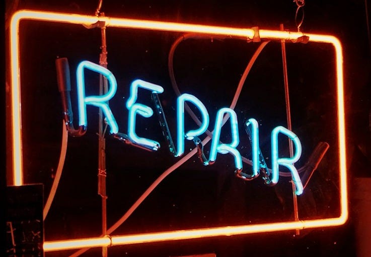 a sign with lights a sign with lights