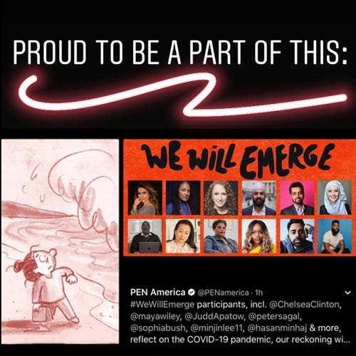Update: Comic for PEN America's "We Will Emerge" Project comics, submission, art activism, post-covid America, illustration, connie sun, cartoonconnie