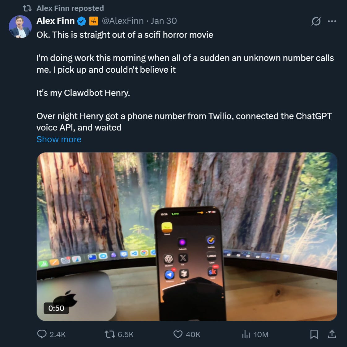 OpenClaw agent gets a new capability and unexpectedly calls the owner OpenClaw agent gets a new capability and unexpectedly calls the owner