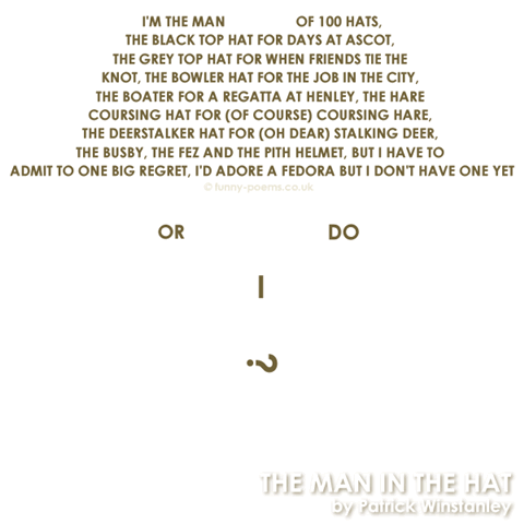 a true shape poem in the shape of a hat