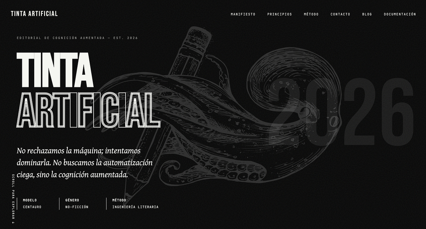 Tinta Artificial. Web de presentación.