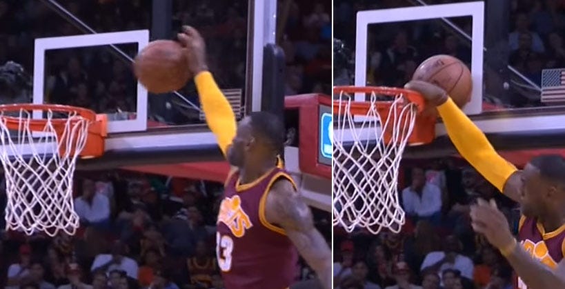 DUNK FAIL: LeBron Gets Waaaaay Up For The Wedgie - Ballislife.com