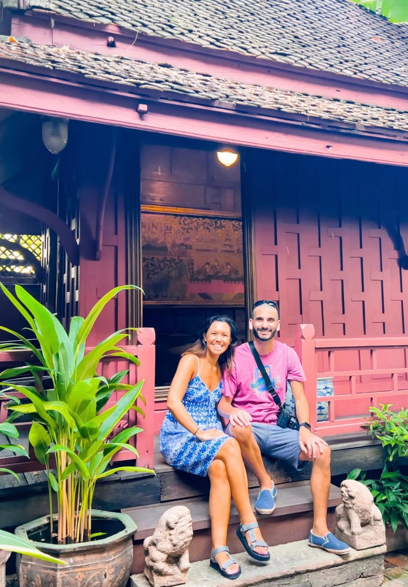 One of the teak buildings at Jim Thompson House