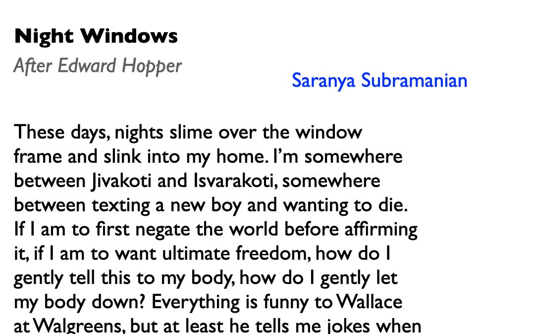 On the nature of Melancholy : A Zuihitsu for Saranya's flaming debut