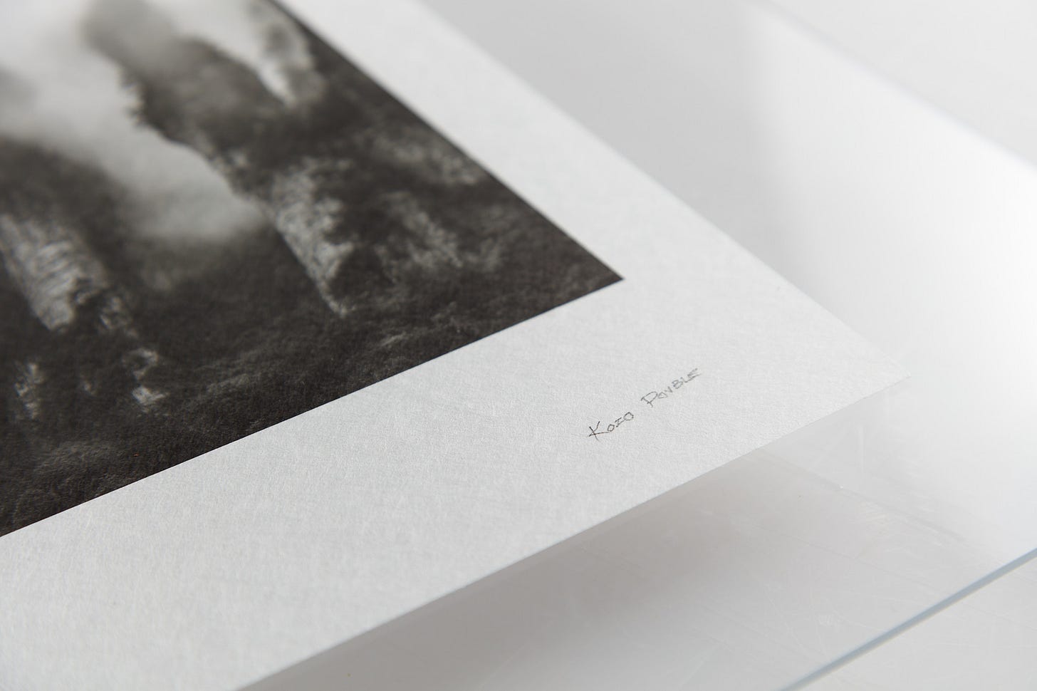 Peeled apart Awagami Kozo Double layered on glass