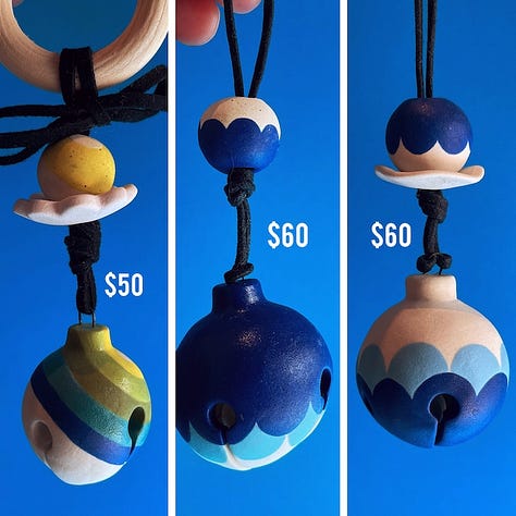 There's so many. They are all of ceramic items that will be in my shop update. Most of them are a little spooky, like skulls and moths and lots of black.