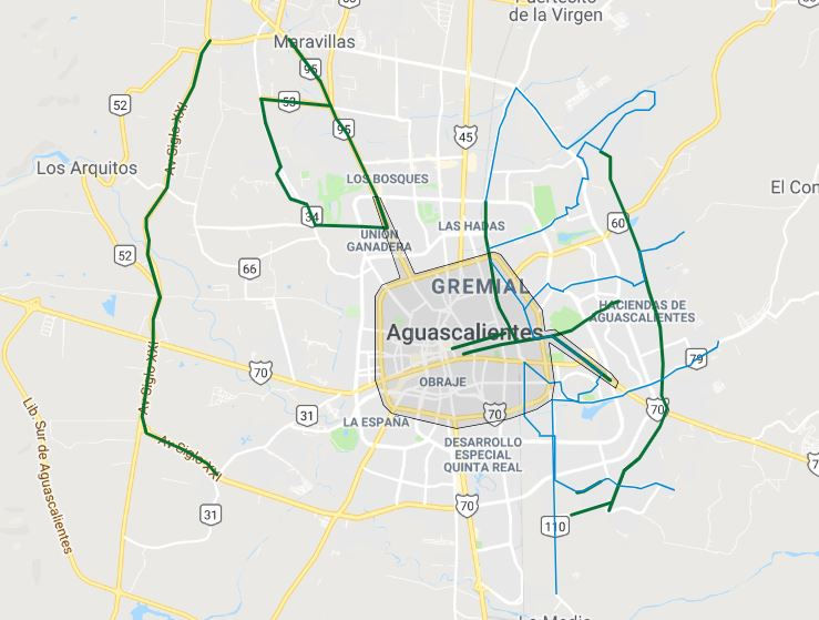 mapa de ciclovias de aguascalientes mapa de ciclovias de aguascalientes