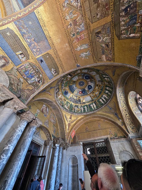 Pictures of the outside and inside of St. Mark's in Venice