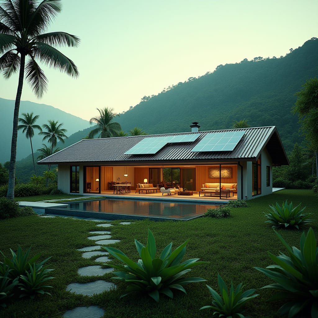 Jamaican Real Estate incorporating solar panels, green roofs, and other environmentally friendly features