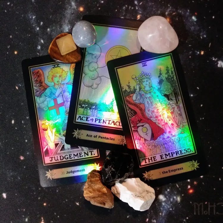 A Message from the Universe ~ Open Opportunities, A.E. Waite Holographic Laser Tarot Cards