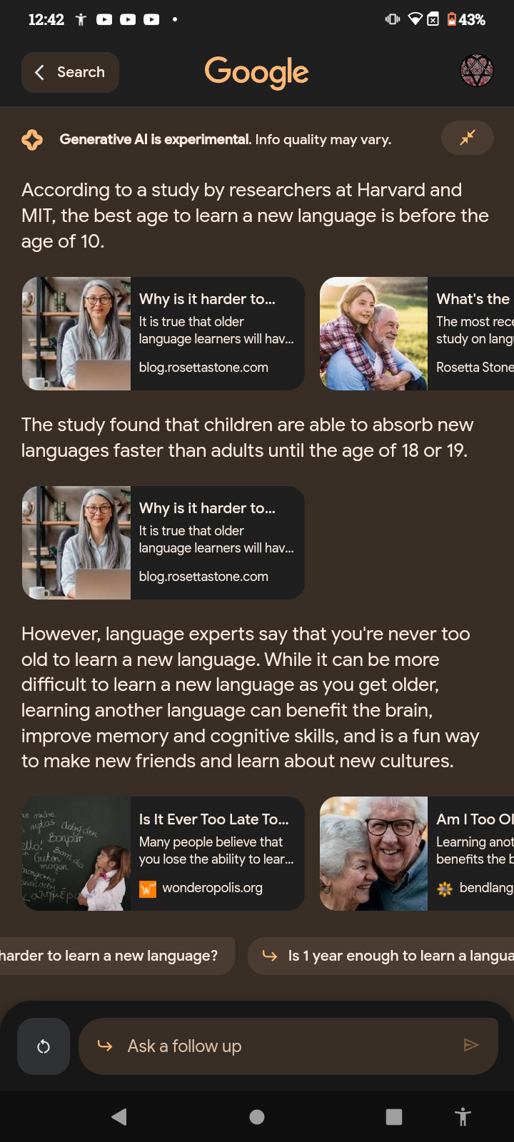 Googles NEW Search AI you can "Converse" with and ask "Follow Up questions" to each search