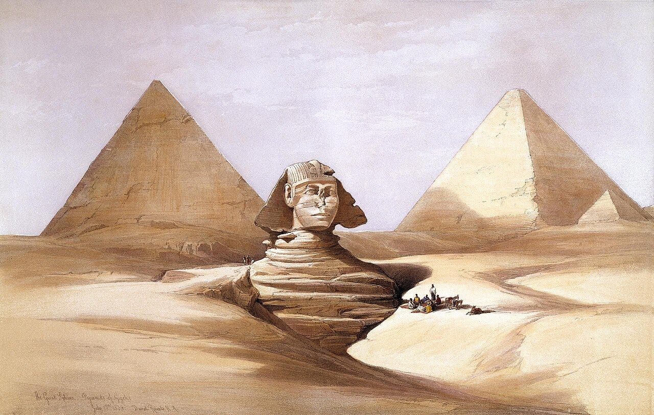 Sphinx buried in sand