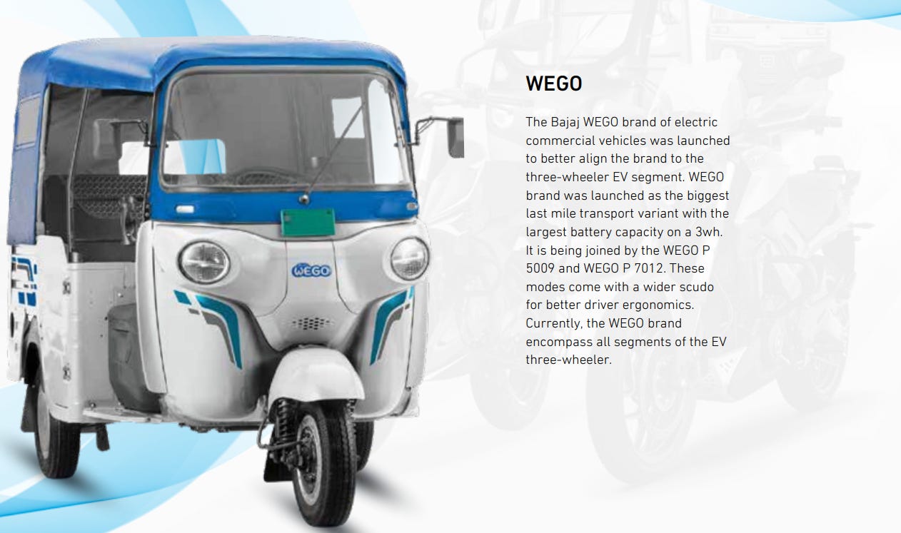 Bajaj WEGO electric three-wheeler for passenger transport. | Finology Recipe