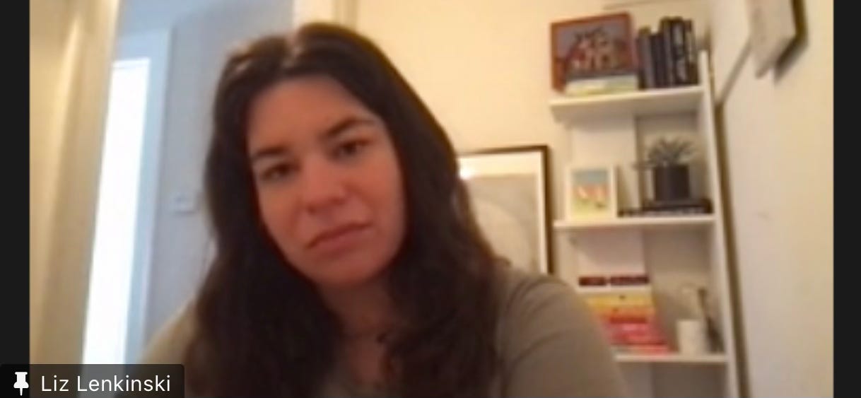 the author scowling in a Zoom screenshot.