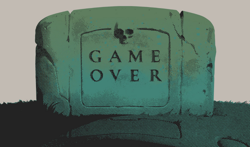 A N64 cartridge with a skull and the words 
