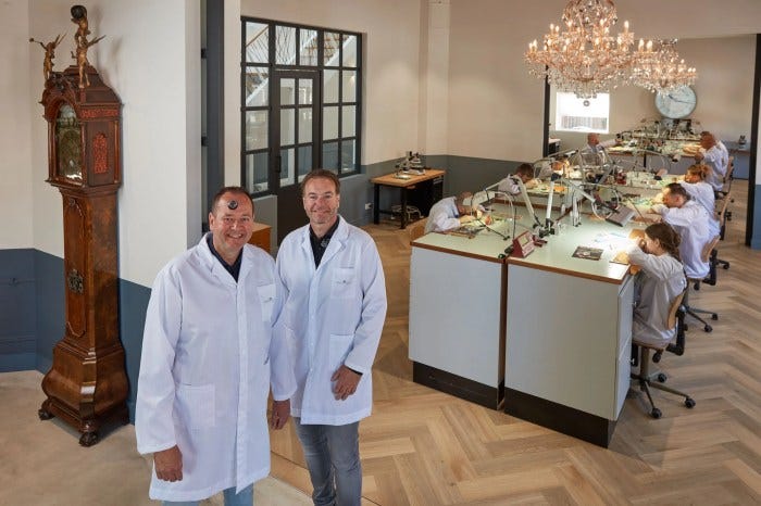 Tim (left) and Bart (right) Grönefeld in their new atelier. Photo courtesy of the Grönefeld brothers. Tim (left) and Bart (right) Grönefeld in their new atelier. Photo courtesy of the Grönefeld brothers.