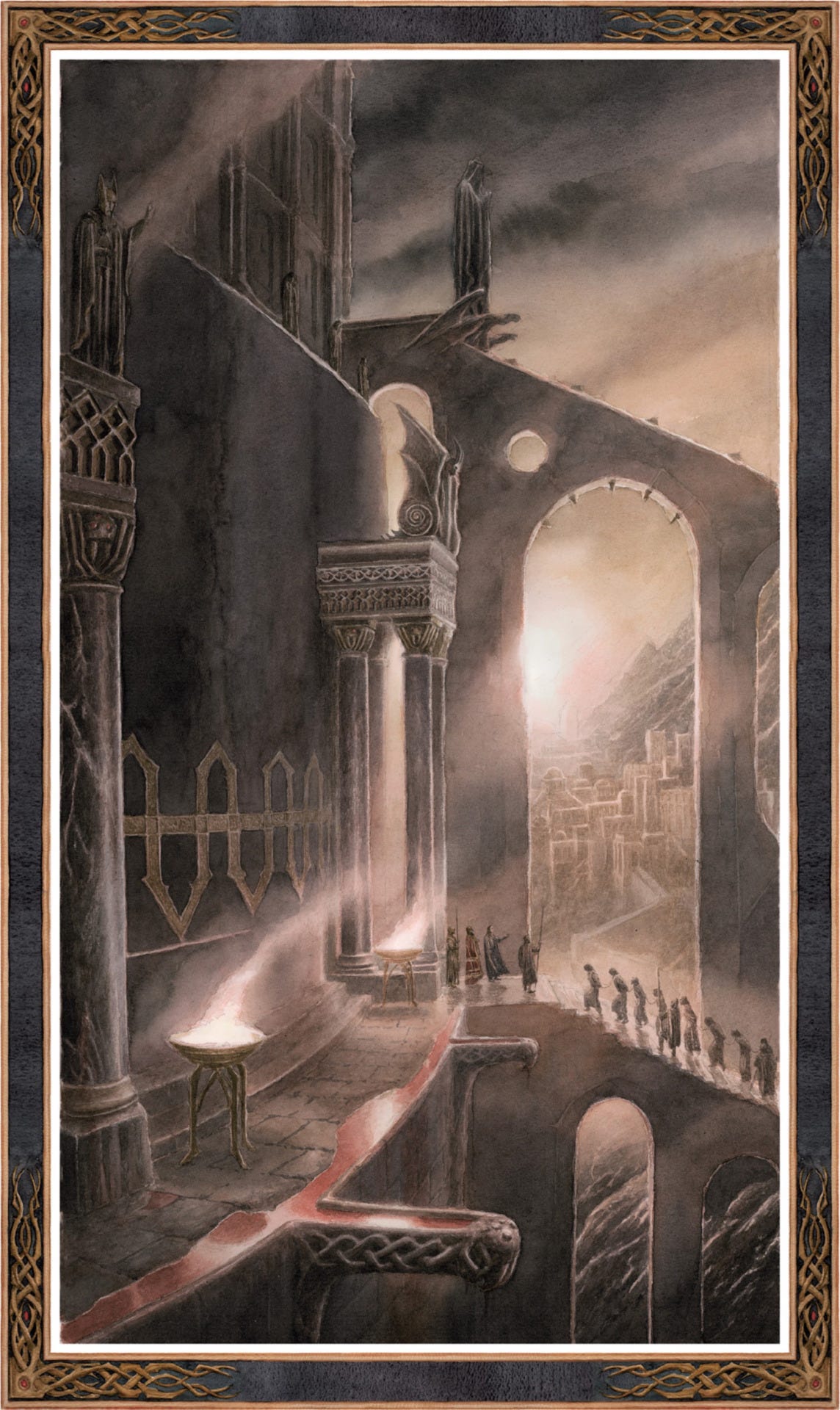 The Temple of Sauron, by Alan Lee. From The Fall of Númenor: And Other Tales from the Second Age of Middle-Earth, by J.R.R. Tolkien. The Temple of Sauron, by Alan Lee. From The Fall of Númenor: And Other Tales from the Second Age of Middle-Earth, by J.R.R. Tolkien.