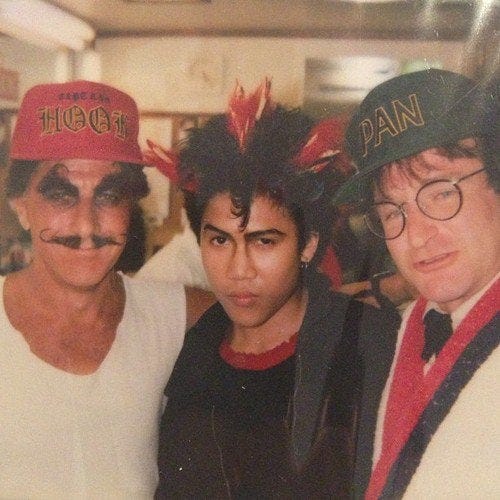 Dustin Hoffman, Robin Williams &amp; Dante Basco on the set of Hook. : r/pics