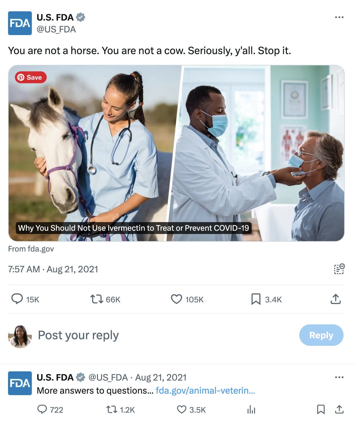 A viral FDA tweet was removed as part of a legal settlement. Source: X