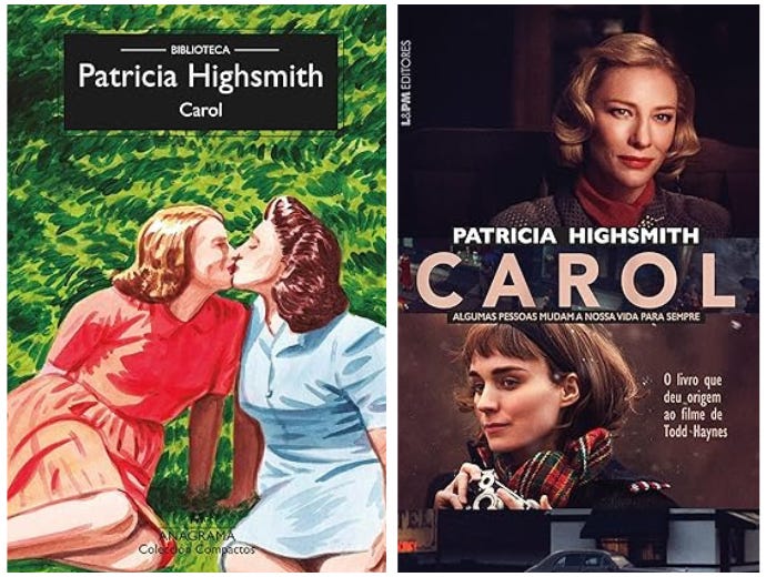 capa do livro Carol de Patricia Highsmith em espanhol e em português