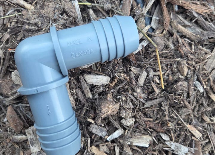 Close up images of PVC connections using pinch clamps