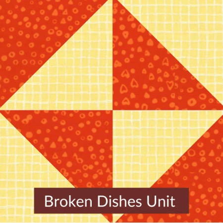Broken Dishes Four Patch Quilt Block Unit