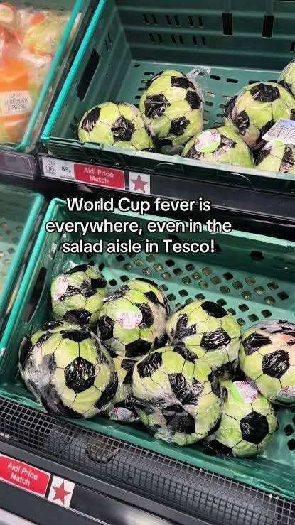Lettuce World Cup fun at Tesco: salad aisle surprise | TikTok Lettuce World Cup fun at Tesco: salad aisle surprise | TikTok