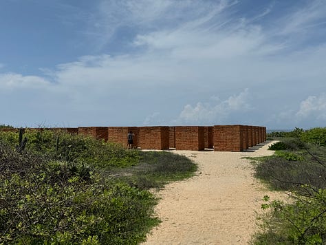 Photos showing exterior shots of Casa Wabi.