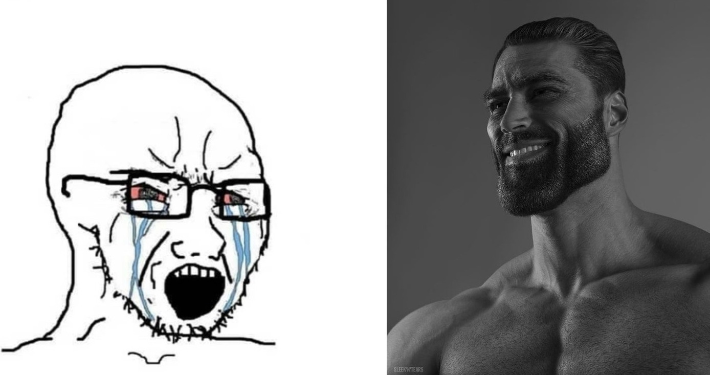soyjak vs gigachad Meme Generator - Imgflip