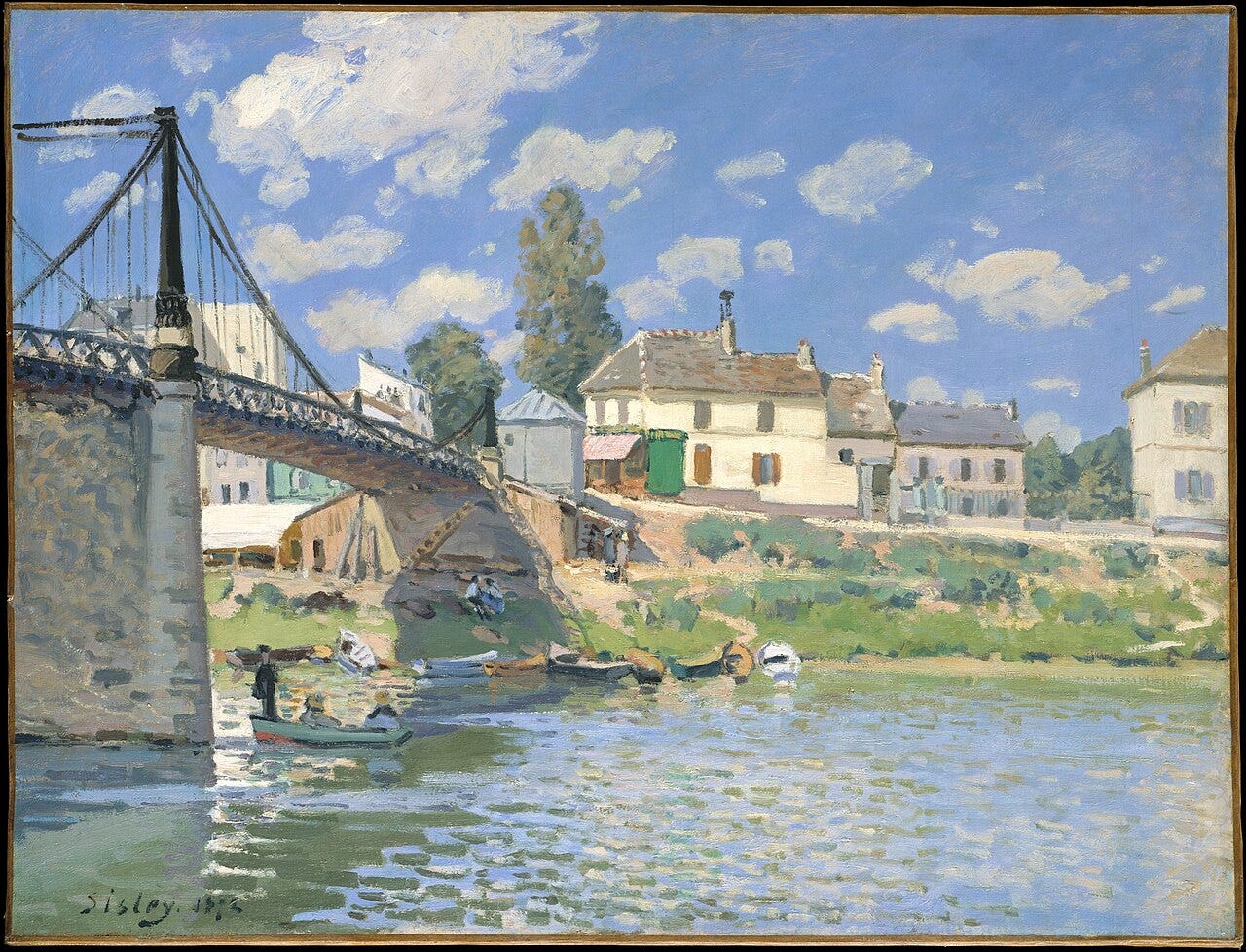 The Bridge at Villeneuve la Garenne by Sisley The Bridge at Villeneuve la Garenne by Sisley